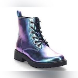 Girls Sonoma Goods for Life Shimmering Lace-Up Combat Boots size 5 NWT